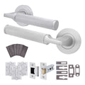Mode-Grip Satin Chrome Lever on Rose Fire Door Handle Pack - Latch - FD30/60
