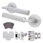 Mode - Grip Satin Chrome Lever on Rose Fire Door Handle Pack - Latch - FD30/60 - tradefit - 1