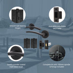 Euroda - Plus Black Lever on Rose Door Handle Pack - Latch - tradefit - 3