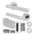 Dumont Polished Chrome Lever on Rose Door Handle Kit - Medium Duty FD30/60 - 80mm Sashlock