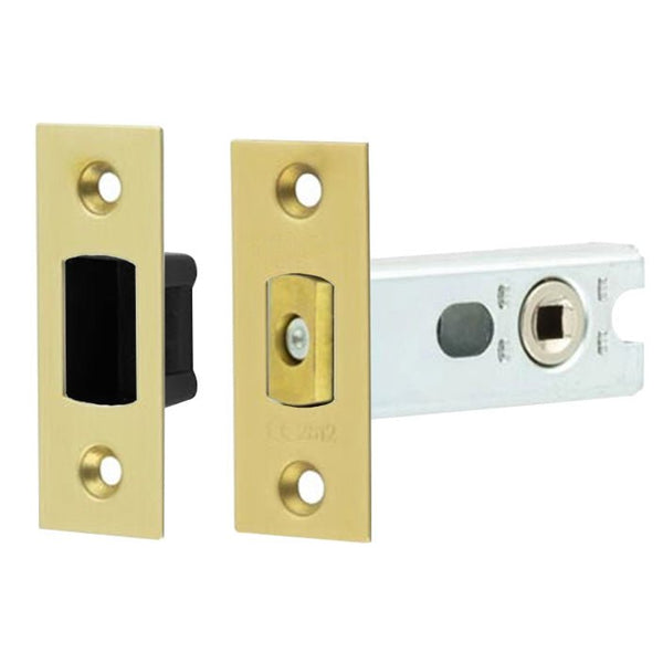 2.5 inch/44mm Tubular Bathroom Deadbolt - 57mm Backset - Satin Brass - tradefit - Featured Image