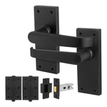 Straight Pattern Black Door Handle Pack - 76mm Latch - tradefit - 1
