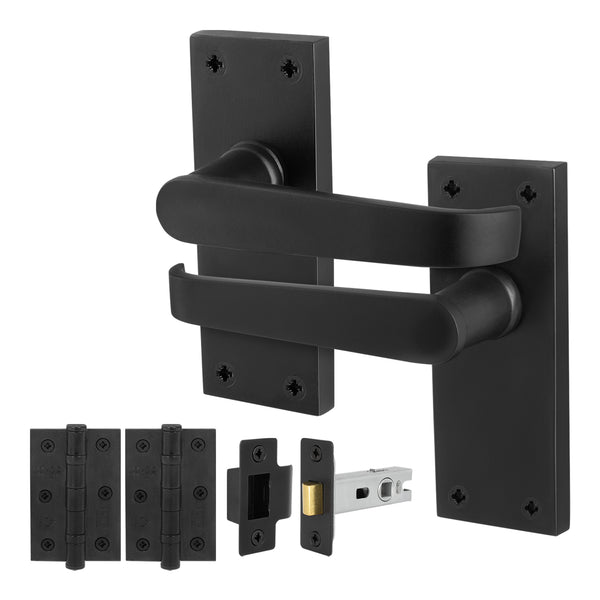 Straight Pattern Black Door Handle Pack - 76mm Latch - tradefit - Featured Image