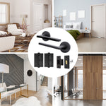 Euroda Black Lever on Rose Door Handle Pack - Latch - 7
