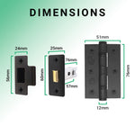 Euroda Black Lever on Rose Door Handle Pack - Latch - 5