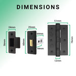 Euroda - Plus Black Lever on Rose Door Handle Pack - Latch - tradefit - 5