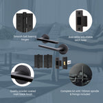 Euroda Black Lever on Rose Door Handle Pack - Latch - 3