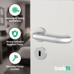 Return to Door Lever on Rose Stainless Steel Door Handle Kit - Medium Duty - 80mm Sashlock - tradefit - 4