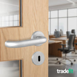 Return to Door Lever on Rose Stainless Steel Door Handle Kit - Medium Duty - 64mm Sashlock - tradefit - 6
