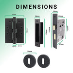 Euroda Black Lever on Rose Fire Door Handle Pack - 3 Lever Lock - FD30/60 - tradefit - 5