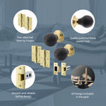 Beehive Ebony/Brass Wooden Mortice/Rim Door Knob Kit - 76mm Latch - tradefit - 4