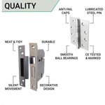 Round Bar 19mm Safety Return To Door 5 Lever Lock Pack - 175 x 44mm - 76mm Lock x 102mm Hinges - Satin Stainless - tradefit - 5