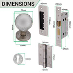 Glass and Satin Nickel Mortice Door Knob Kit - 80mm Sashlock - tradefit - 3