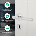 Tapera Polished Chrome Lever on Rose Door Handle Kit - Medium Duty FD30/60 - 80mm Sashlock - tradefit - 2