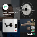 Aurora Antique Brass Lever on Rose Door Handle Kit - Medium Duty FD30/60 - 80mm Bathroom Lock - tradefit - 3