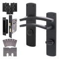 Euroda-Plus Black Fire Door Handle Pack - Bathroom - FD30/60
