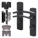 Euroda - Plus Black Fire Door Handle Pack - Bathroom - FD30/60 - tradefit - 1