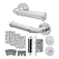 Claro Polished Chrome Lever on Rose Door Handle Kit - Medium Duty FD30/60 - 80mm Bathroom Lock
