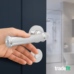 Claro Polished Chrome Lever on Rose Door Handle Kit - 64mm Bathroom Lock - tradefit - 6
