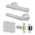 Moreno Satin Nickel Lever on Rose Door Handle Kit - 64mm Latch