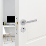 Mode - Grip Satin Chrome Lever on Rose Door Handle Pack - Euro Lock & Thumbturn Cylinder - tradefit - 6