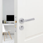Mode - Grip Satin Chrome Lever on Rose Fire Door Handle Pack - Euro Lock & Cylinder - FD30/60 - tradefit - 6