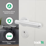 Flores Polished Chrome Lever on Rose Door Handle Kit - Medium Duty FD30/60 - 80mm Euro Sashlock and Thumbturn Cylinder - Master Keyed - tradefit - 2