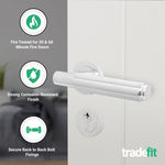 Flores Polished Chrome Lever on Rose Door Handle Kit - Medium Duty FD30/60 - 80mm Euro Sashlock and Thumbturn Cylinder - Keyed to Differ - tradefit - 2