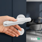 Flores Polished Chrome Lever on Rose Door Handle Kit - Medium Duty FD30/60 - 80mm Euro Sashlock and Thumbturn Cylinder - Keyed to Differ - tradefit - 6