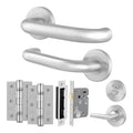 Return to Door Lever on Rose Stainless Steel Door Handle Kit - Medium Duty - 64mm Bathroom Lock
