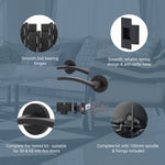 Euroda - Plus Black Lever on Rose Fire Door Handle Pack - Latch - FD30/60 - tradefit - 3