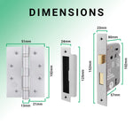 Euroda - Plus Satin Chrome Fire Door Handle Pack - Sash lock - FD30/60 - tradefit - 5