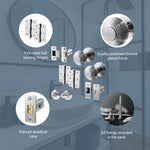 Beehive Polished Chrome Mortice Door Knob Kit - 76mm Bathroom Deadbolt - tradefit - 4
