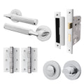 Mode-Grip Polished Chrome Lever on Rose Door Handle Pack - Bathroom