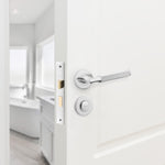 Mode - Grip Polished Chrome Lever on Rose Fire Door Handle Pack - Bathroom - FD30/60 - tradefit - 6
