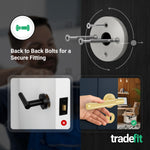 Dumont Satin Brass Lever on Rose Door Handle Kit - Medium Duty FD30/60 - 80mm Sashlock - tradefit - 3