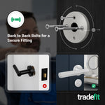 Moreno Satin Nickel Lever on Rose Door Handle Kit - Medium Duty FD30/60 - 80mm Bathroom Lock - tradefit - 3