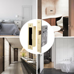 Fire Rated Bathroom Lock - 64mm Case Size - 44mm Backset - Polished Brass - tradefit - 2