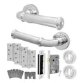 Claro Polished Chrome Lever on Rose Door Handle Kit - Medium Duty FD30/60 - 80mm Sashlock