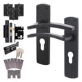 Euroda-Plus Black Fire Door Handle Pack - Euro Lock & Thumbturn Cylinder - FD30/60