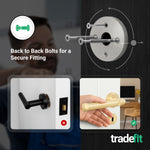 Santana Satin Brass Lever on Rose Door Handle Kit - Medium Duty FD30/60 - 80mm Sashlock - tradefit - 3