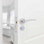 Euroda - Plus Satin Chrome Lever on Rose Door Handle Pack - Bathroom - tradefit - 6