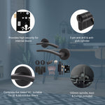 Euroda - Plus Black Lever on Rose Fire Door Handle Pack - Euro Lock & Thumbturn Cylinder - FD30/60 - tradefit - 3