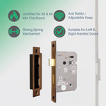 Mortice Bathroom Lock Fire Rated - 80mm Case Size - 57mm Backset - Bronze - tradefit - 3