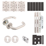 Fire Door Kit - Locking Door - Heavy Duty - Double Cylinder Master Keyed - Satin Stainless Steel - tradefit - 1