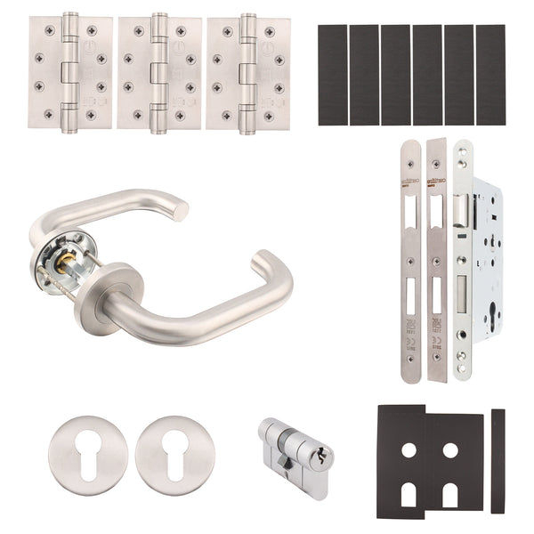 Fire Door Kit - Locking Door - Heavy Duty - Double Cylinder Master Keyed - Satin Stainless Steel - tradefit - Featured Image