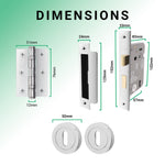 Euroda Polished Chrome Lever on Rose Door Handle Pack - 3 Lever Lock - tradefit - 5