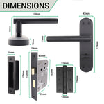 Olbia Matt Black Lever Door Handle Pack – 80mm Bathroom Lock - tradefit - 3