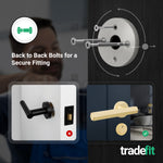 Moreno Satin Brass Lever on Rose Door Handle Kit - Medium Duty FD30/60 - 80mm Euro Sashlock and Thumbturn Cylinder - Keyed Alike - tradefit - 4