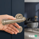Claro Antique Brass Lever on Rose Door Handle Kit - Medium Duty FD30/60 - 80mm Euro Sashlock and Thumbturn Cylinder - Keyed Alike - tradefit - 6